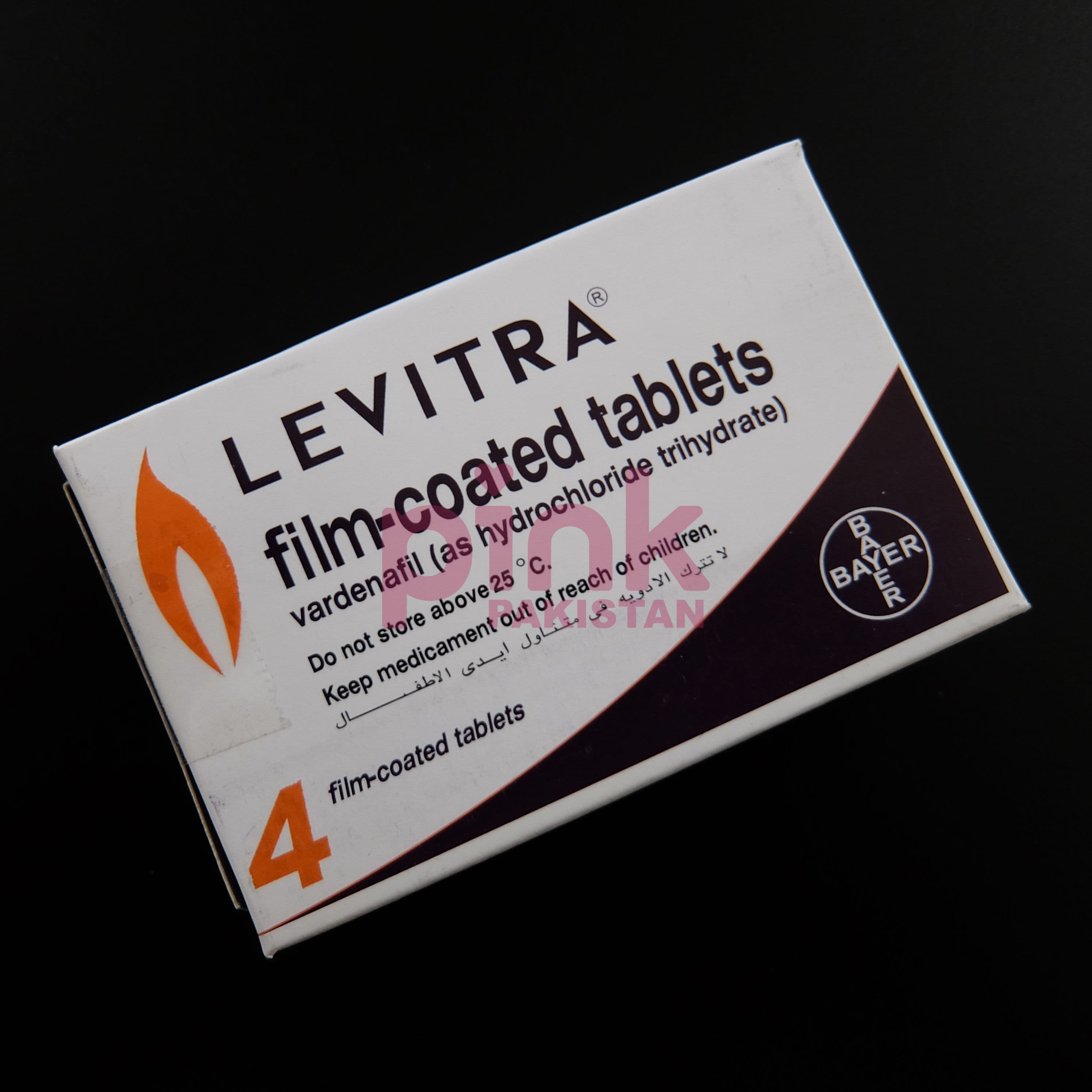 Levitra 20mg 4 tablet pack actual product picture 2