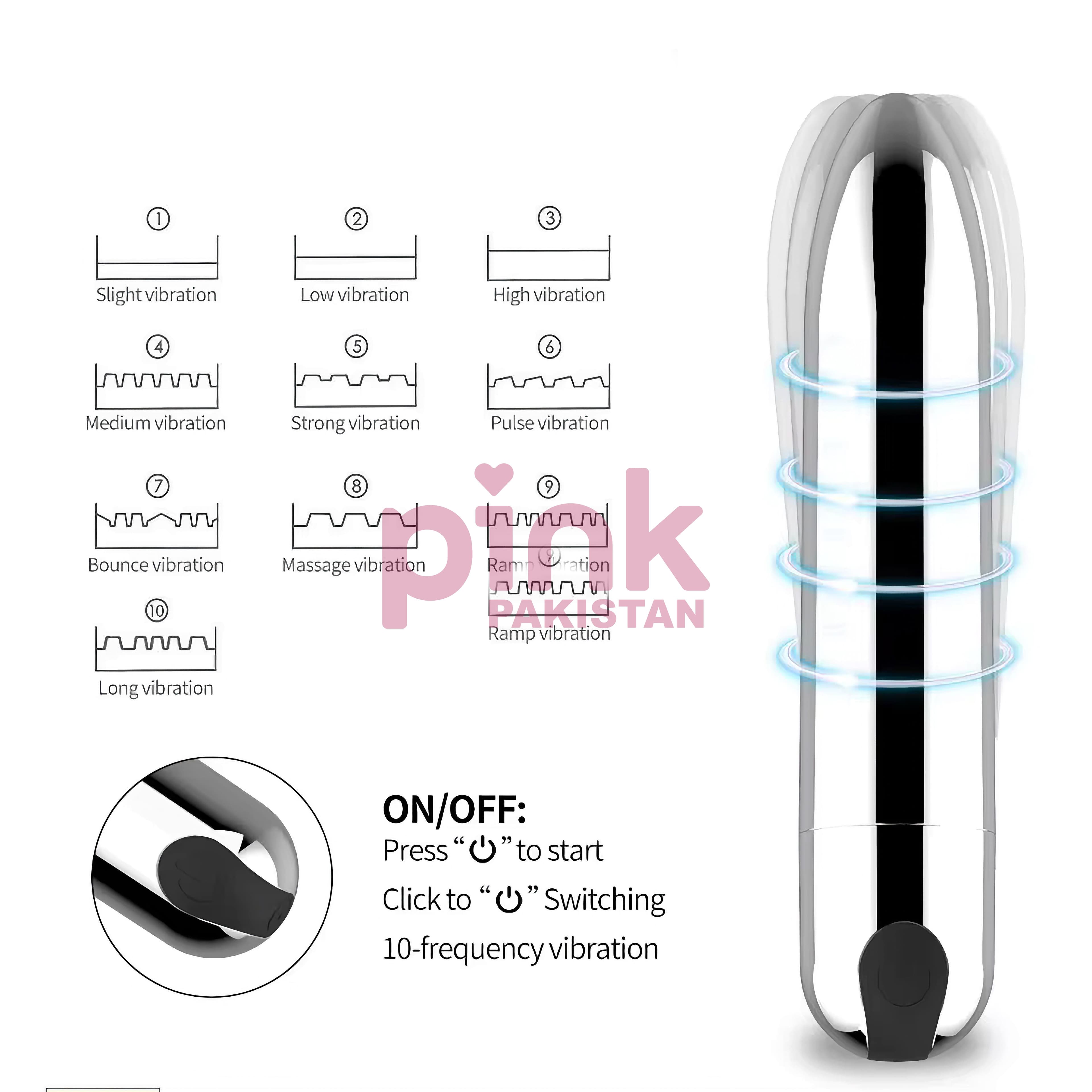 Bullet Vibrator (Silver) Vibrator & cable actual product picture 8