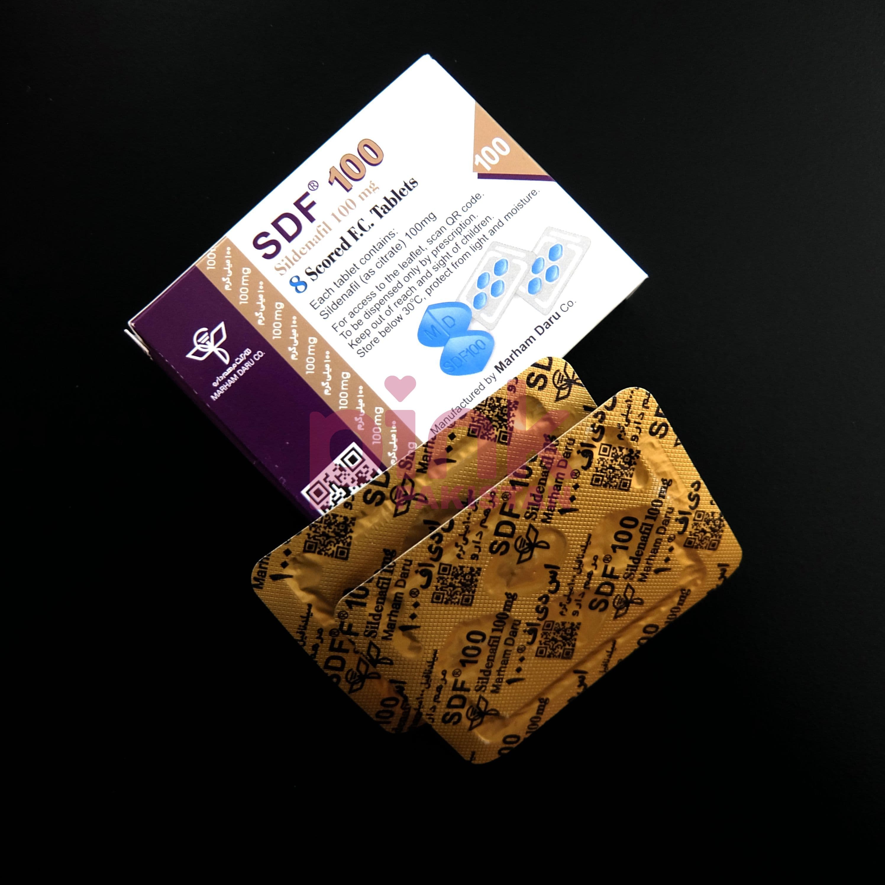 SDF 100mg 8 tablet pack actual product picture 11