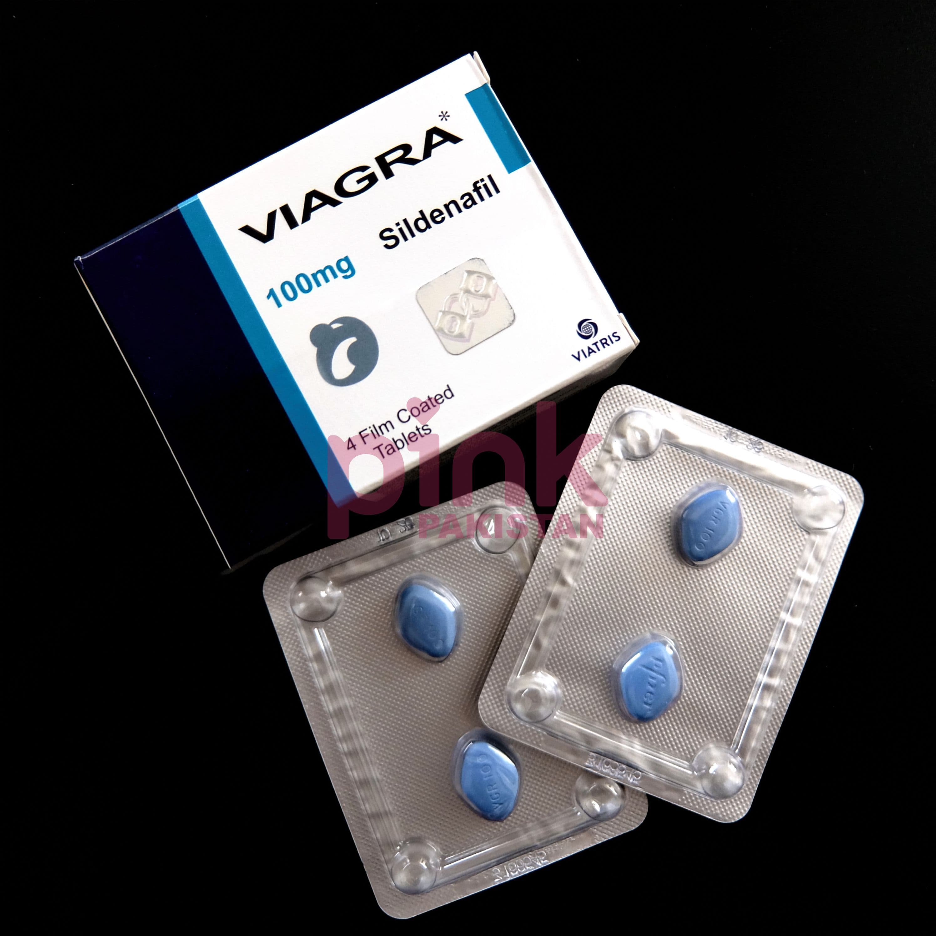 Viagra 100mg 4 tablet pack actual product picture 1